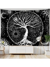  Mystic Witchcraft Black And White Tree Of Life Tapestry Wall Hanging Psychedelic Wishing Tree Hippie Mandala Home Decor 