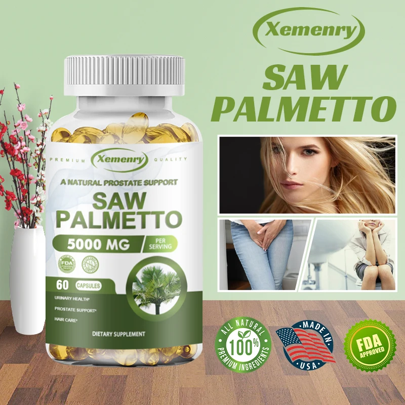 

New Upgraded Natural Saw Palmetto Extract Supplement, Prostate Health Capsules,Supports Prostate and Hair Growth in Men & Women