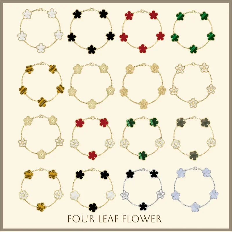

Женский браслет из четырехлистного цветка/пятилистного цветка, роскошные ювелирные изделия, 2024