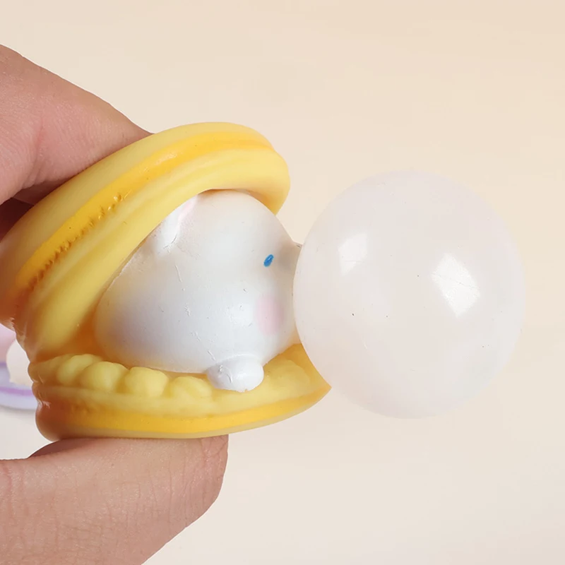 Cute Animal Spit Bubble Burger Stress Relief Pinch Children's Creative Toys Office Funny Vent Toys Desktop Decorative Ornaments - Bilde 2