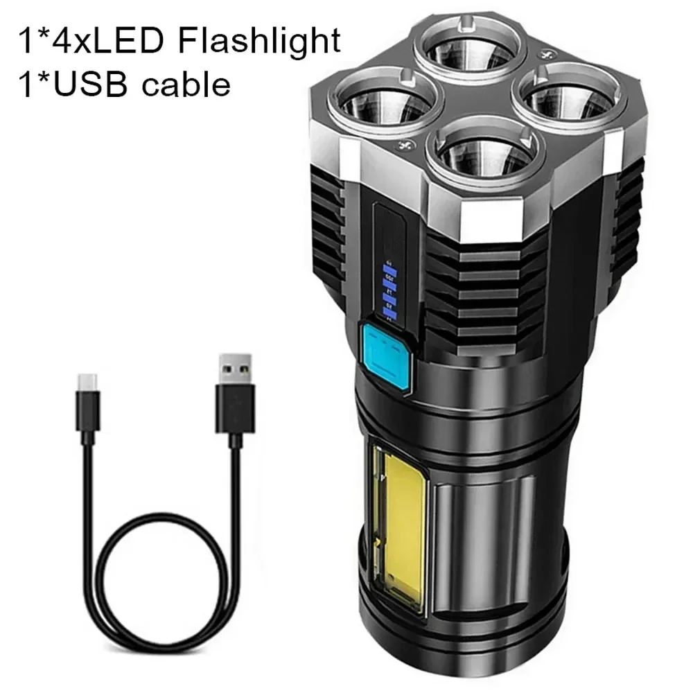 Led Flashlight High Power Rechargeable Led Flashlights 7LED Camping Torch Cob Side Light Lightweight Outdoor Lighting ABS Material