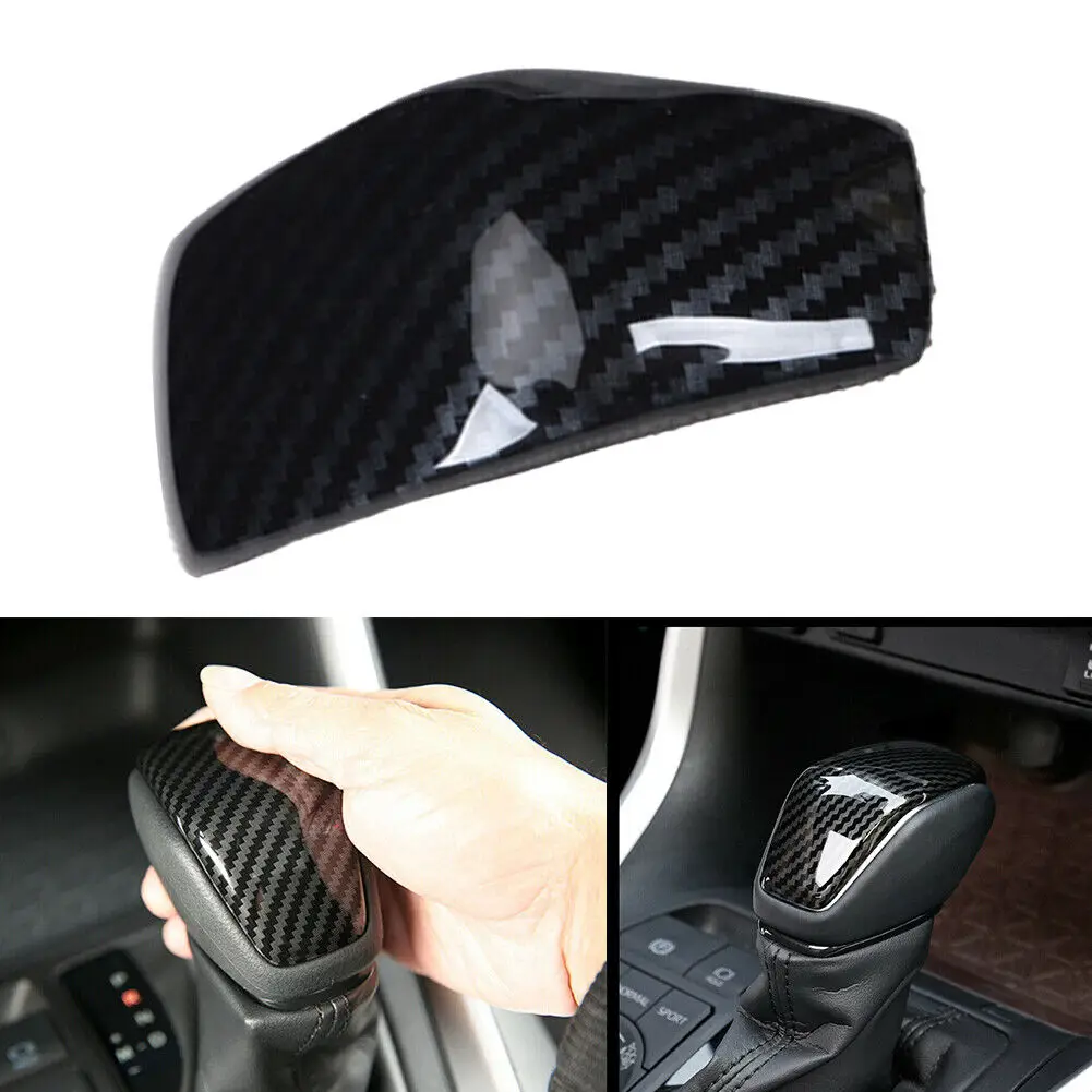 

1PCS Carbon Fiber ABS look Gear Shift Knob Cover Trim For 2019-2021 Toyota RAV4