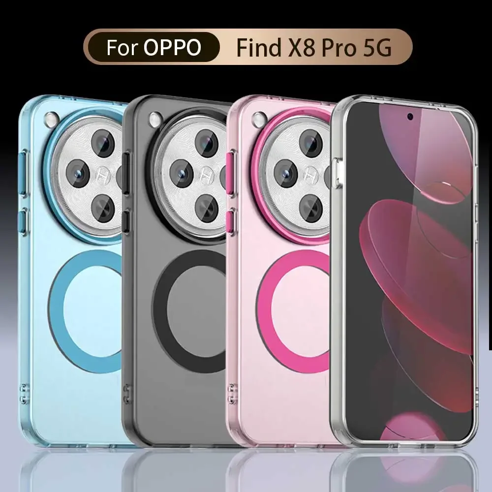 Magnetic Wireless Charging Shockproof Back Case - Candy PC + TPU Bumper