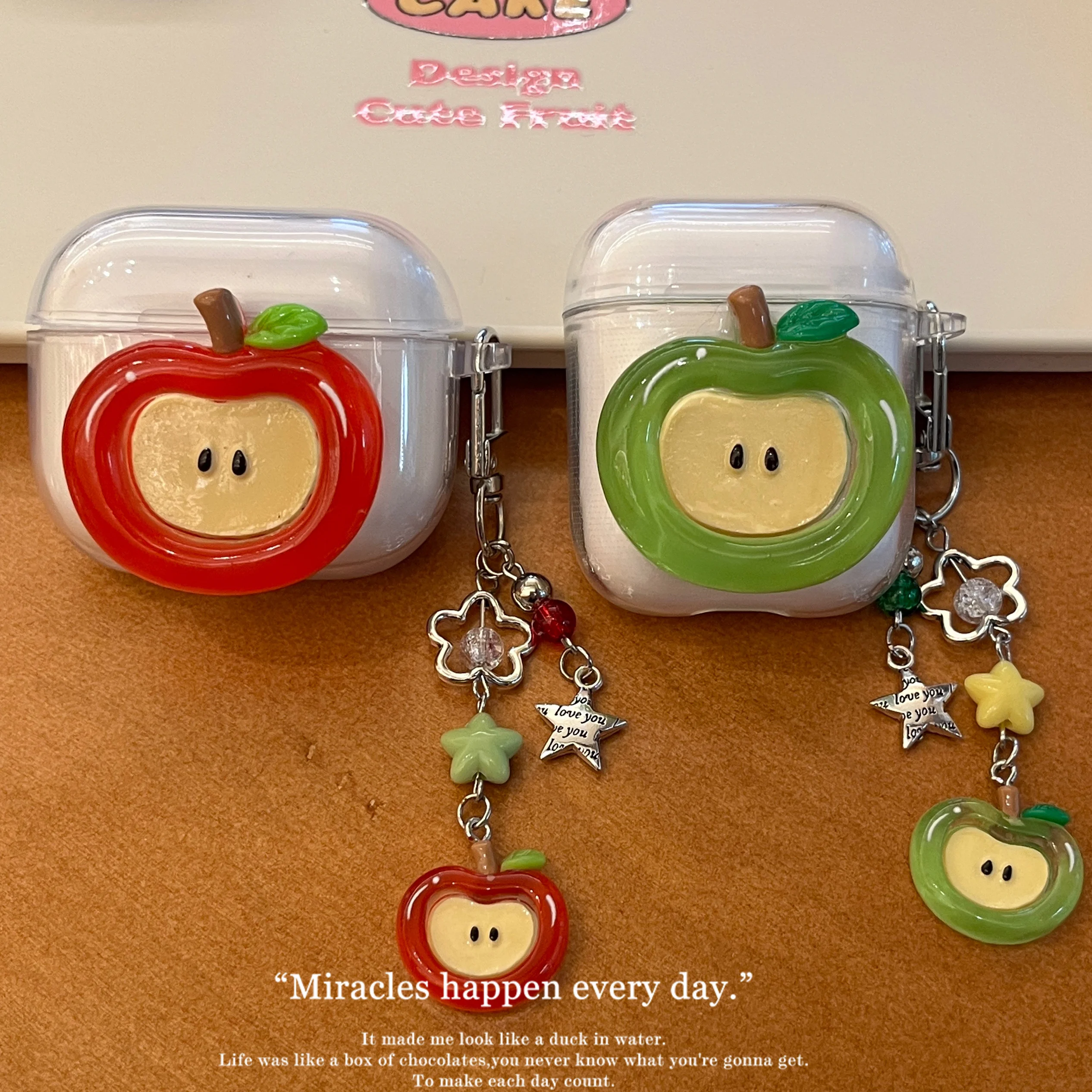 Adorable Fruit-Themed Earphone Case with Keychain for Wireless Bluetooth Headsets