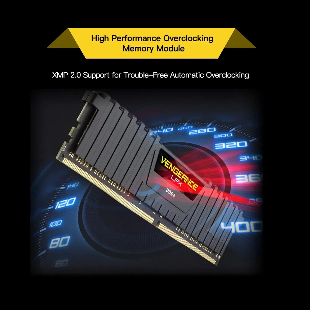 CORSAIR Vengeance RAM 메모리 LPX 메모리 RAM, DDR4 8GB, 16GB, DDR4 PC4, 3200Mhz, 3600MHz, 싱글 팩 PC 데스크탑 RAM 메모리 DIMM