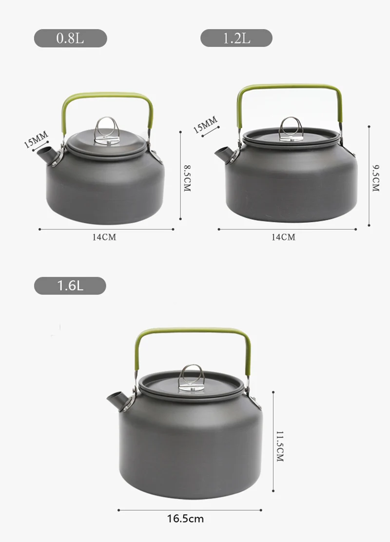 Ossayi Camping Cookware Stove Kettles Outdoor Lightweight Aluminum Teapot Coffee Pots