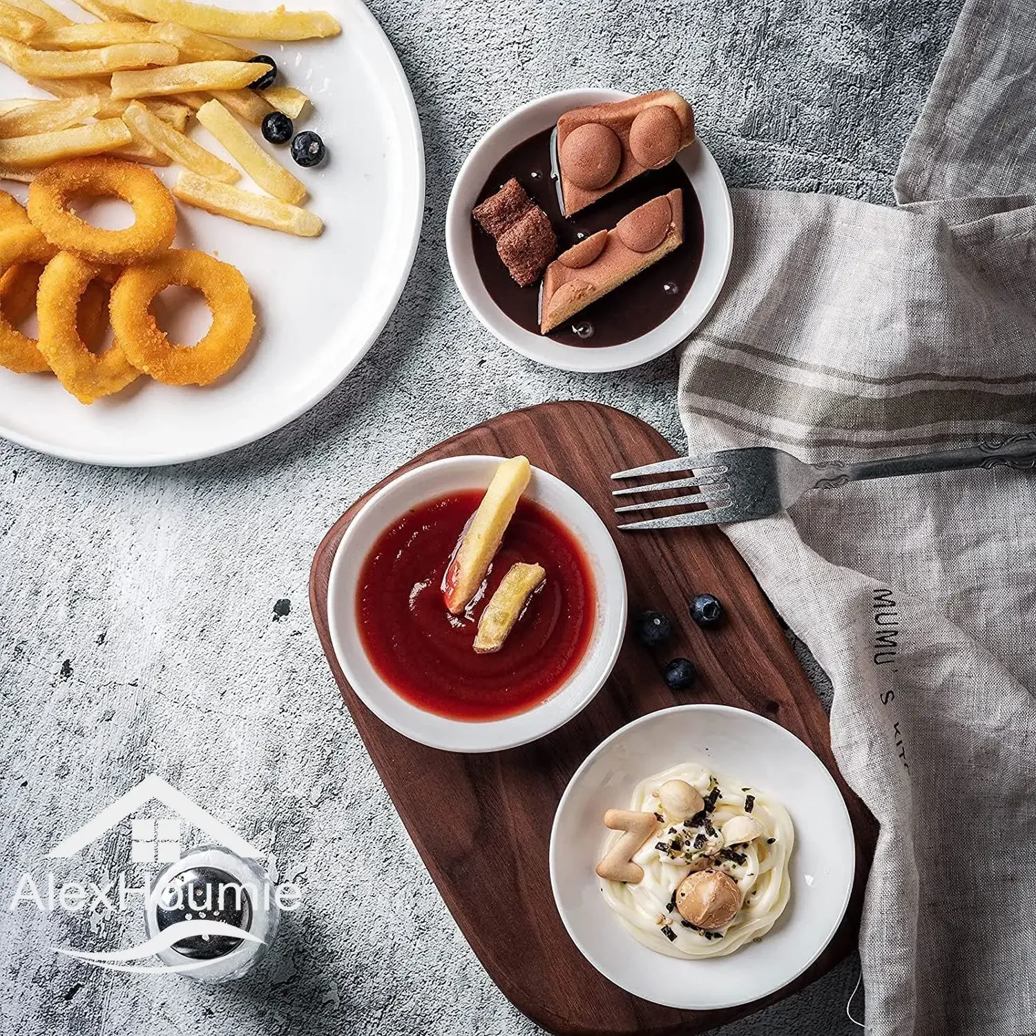 Petits bols à Sauce à tremper en plastique, 40 pièces, pour Restaurants, Bars, cuisine, bols à tremper blancs, ensemble de plats à Sauce soja en vrac