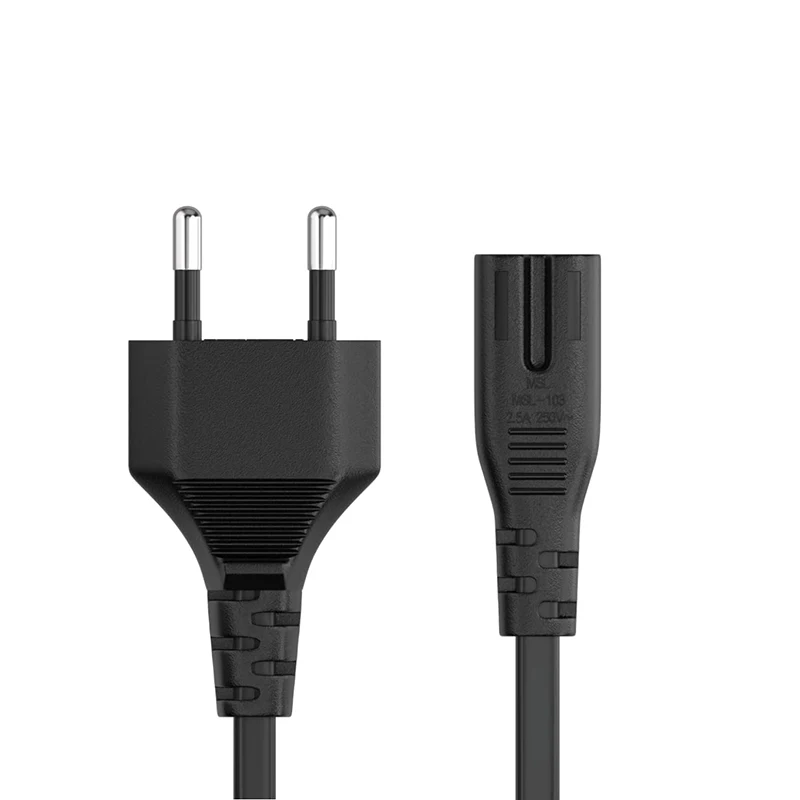 Universal EU to Korean Power Cord - 4.8MM Figure 8 Plug to IEC C7 Connector