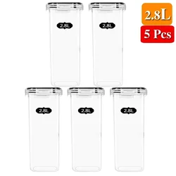 5-Piece Sealed Food Storage Container Set with Lids (2.8L 5Pcs)