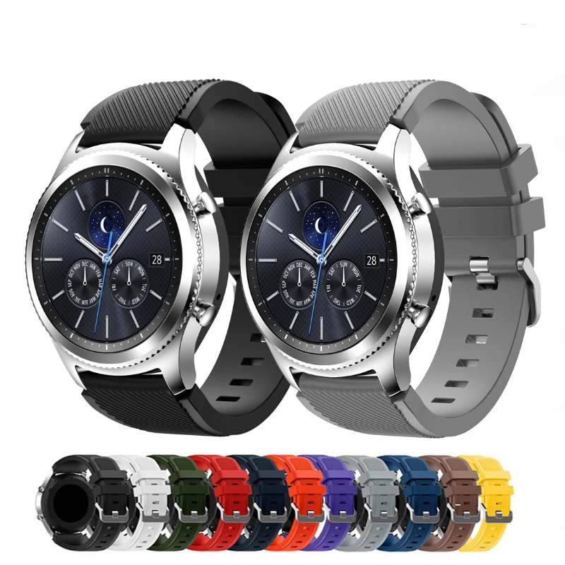 

22mm Silicone strap For Samsung Galaxy Watch 3/Gear S3/Huawei Watch 3/GT2 Sports Bracelet Wristband for Amazfit GTR/Stratos Belt