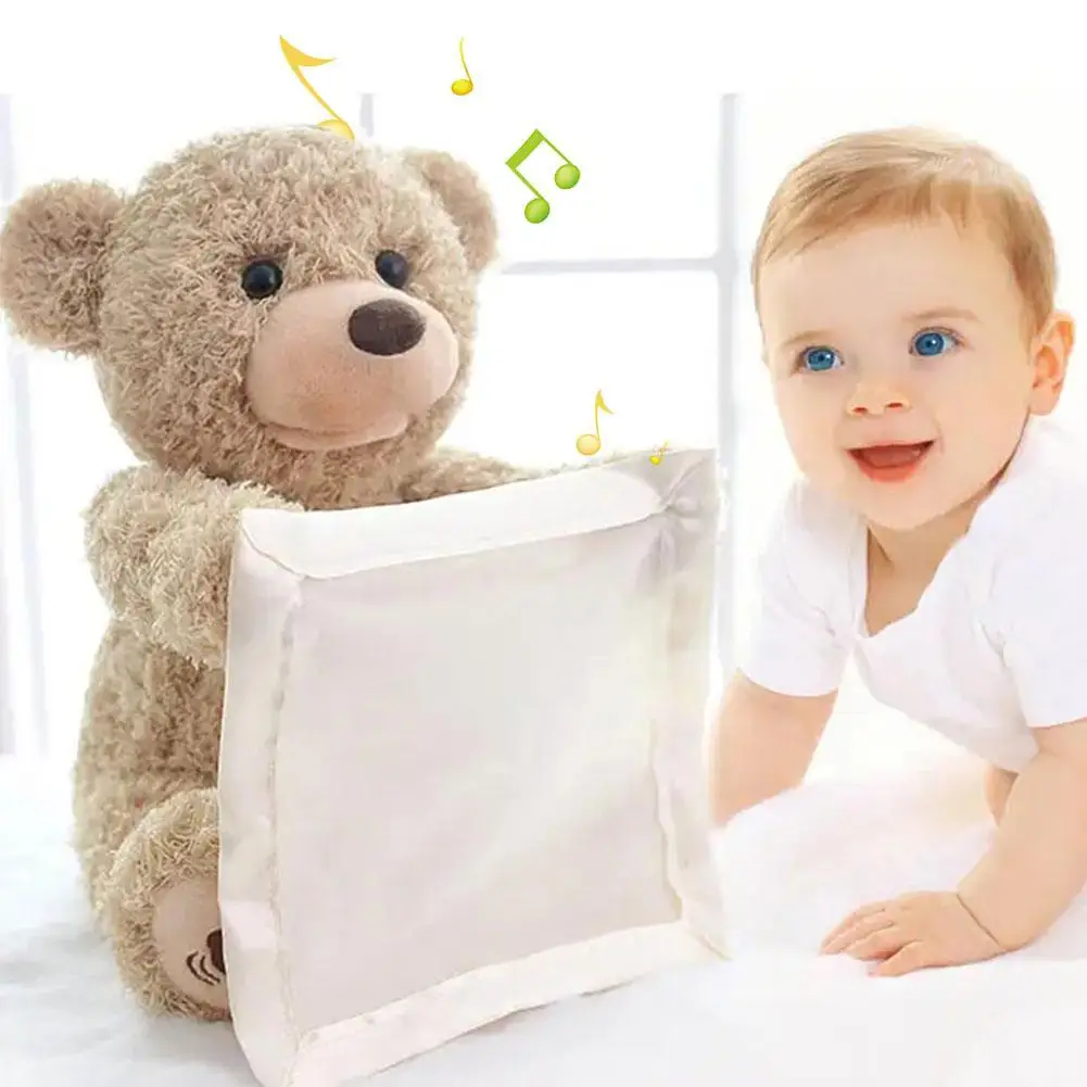 Plush Toys Bear Hide And Seek Plush Toy Talking Music Electric Toy 25CM