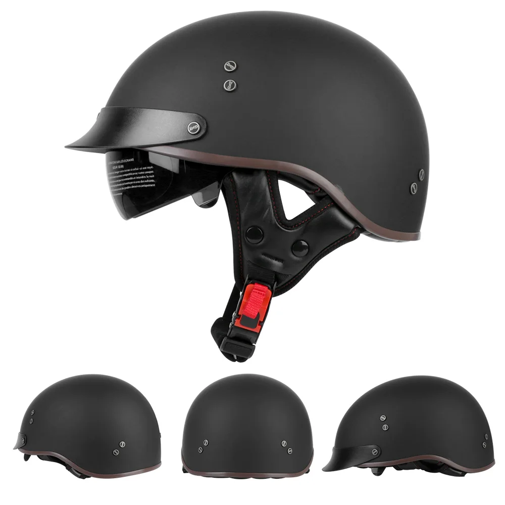 Winter Warm Helmet Open Face Scooter Biker Motorbike Racing Riding Helmet Moto UniMotorcycle Helmet Retro Vintage Ca