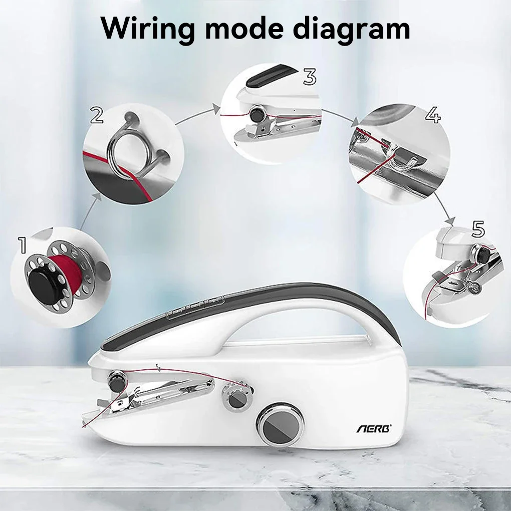 Handheld Sewing Machine Battery Powered Electric USB Quick Stitching Device Home Needlework DIY Travel Fabric Machines Craft 2