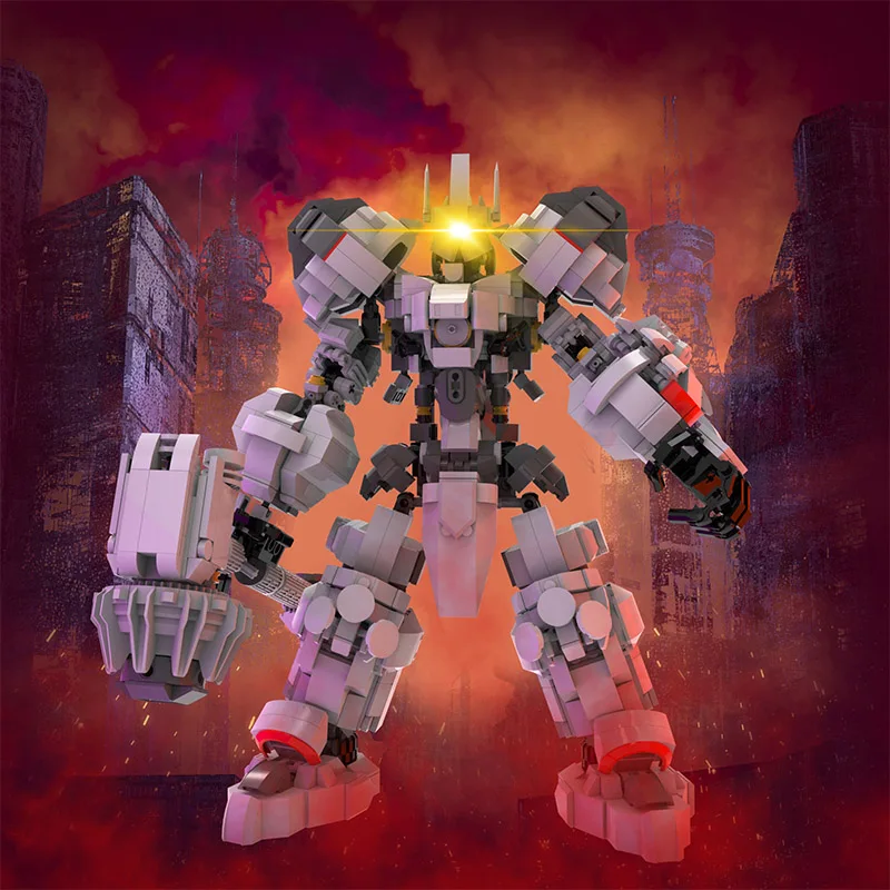 

MOC For Overwatched Reinhardt Mecha Building Blocks Set Shooting Game Blizzard Rock Robot Bricks Toys For Children Birthday Gift