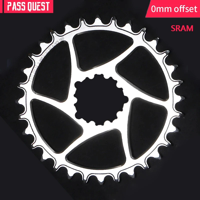 

PASS QUEST 0mm Offset Crank Chainring Bicycle Wide Narrow Teeth Chainwheel 30-48T Round Disc for SRAM GXP XX1 AXS NX GX Eagle