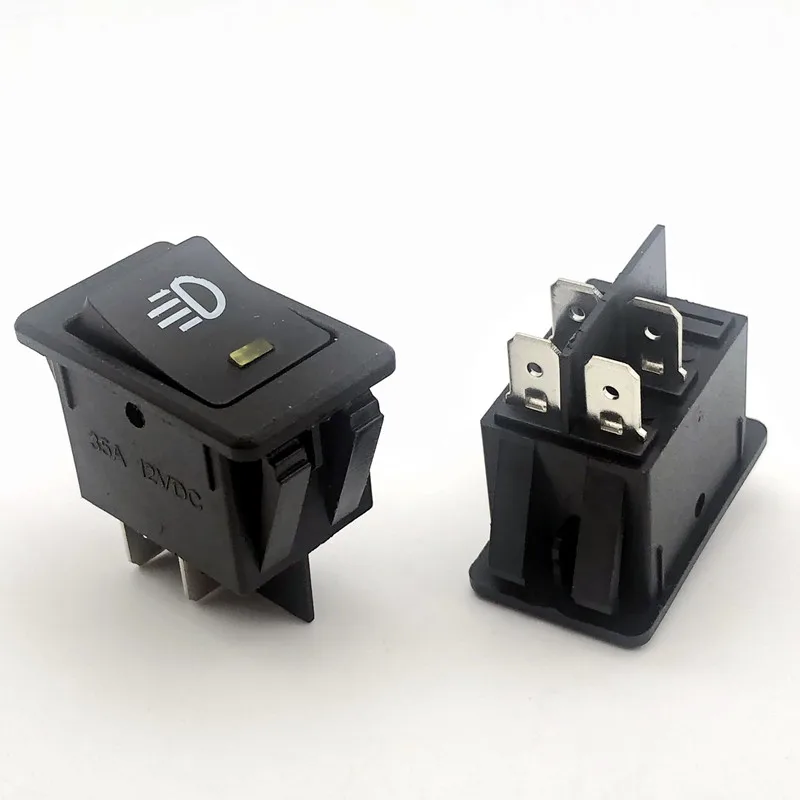 Rocker Switch 1 PCS Car Fog Lights ON-OFF 4Pin 2 Position Electrical Equipment Lighting Power 35A Lndicator Light 12V DC