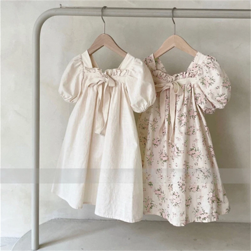 

Korean Version of Summer Doll Dress Girl Baby Bow Princess Dress Flower Cute Gentle and Sweet Cute Dress