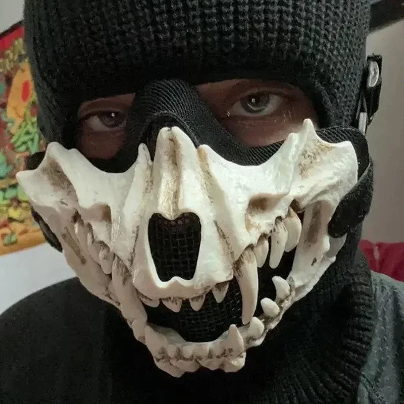 Half face mask masquerade mask Varieties of Halloween Half Face Mask Anime Dragon God Skeleton Bone Skull Animals Mask Cosplay Dance Party Prom Costumes Props