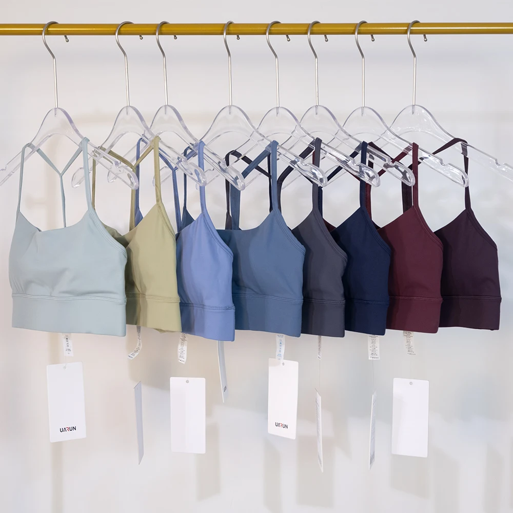 Yoga suit, Y-shaped beautiful back, women's sports quick drying underwear, nude double-sided brushed solid color bra, sports top 3