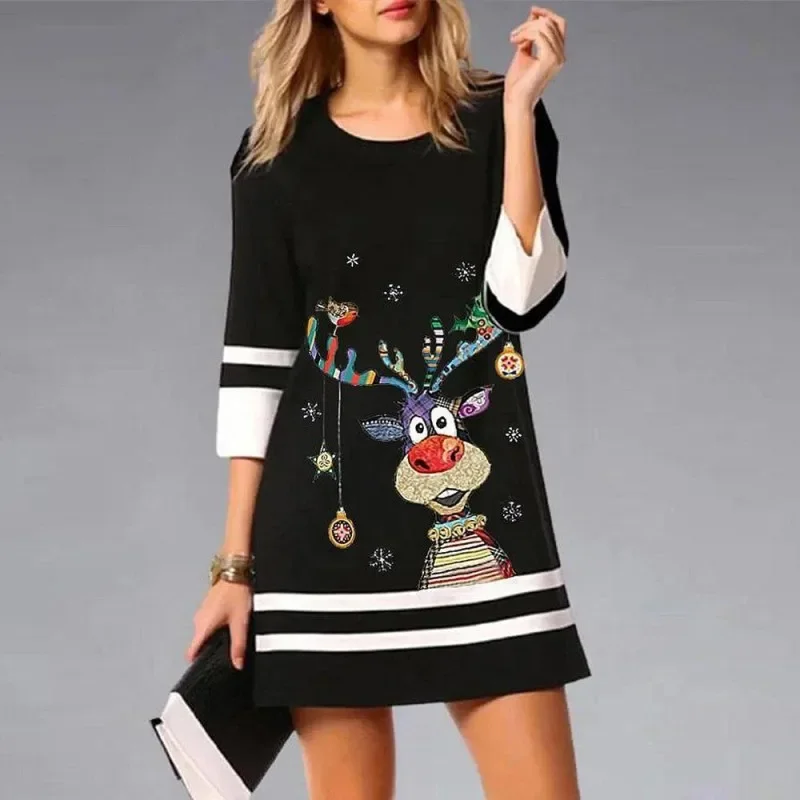 Kristiane Sleeveless Busty Fuzzy Christmas Mini Dress main image 1