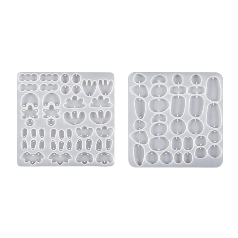 2Pcs/1Pc DIY Earring Silicone Mold Irregular Dangle Making Tool Handmade Necklace Jewelry Pendant Mold DIY Resin Casting Mold