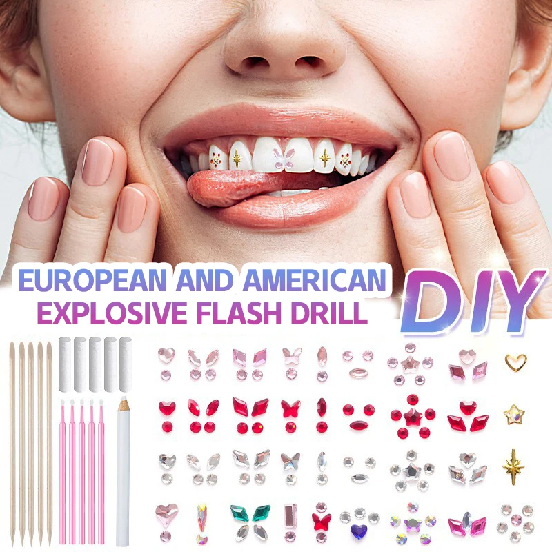 전문 치아 보석 키트, DIY 러브 호스 아이 크리스탈 쥬얼리 키트, 치아 보석 키트, 치아 보석, 치아 쥬얼리 스타터