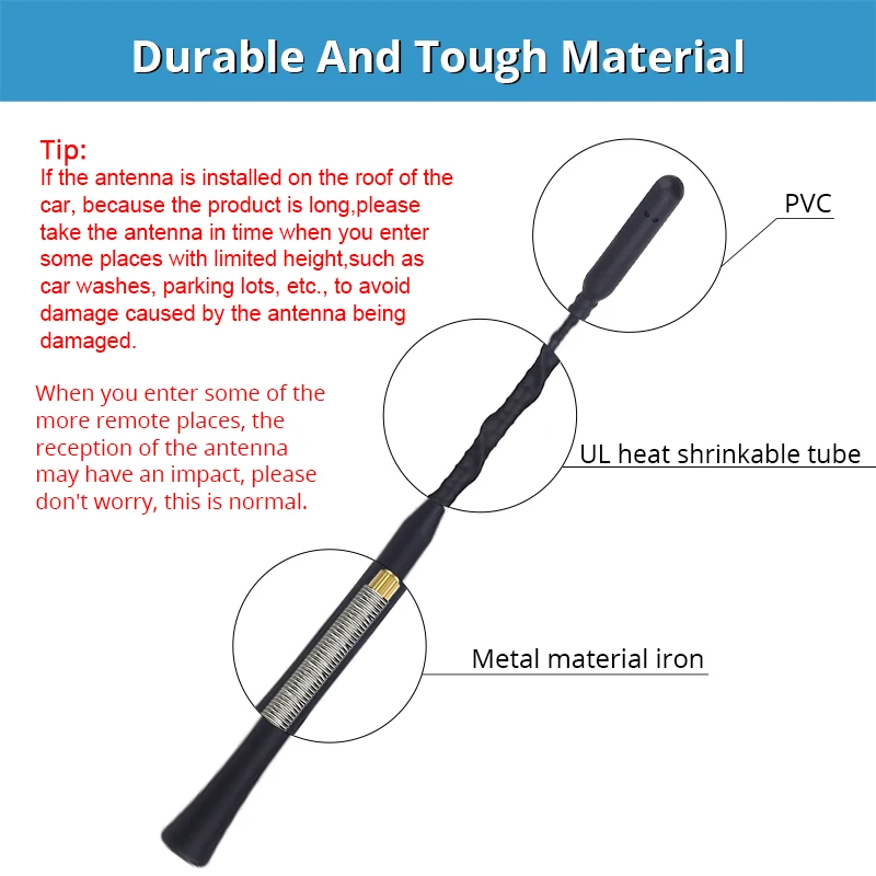 9/11/16 Inch Car Roof Mount Mast Antenna Universal Stereo Radio FM 