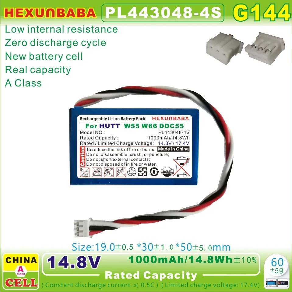 PL443048-4S 14.8V 1000mAh 14.8Wh Li-Ion Battery For Window Cleaning Robot HUTT W55 W66 DDC55 DDC51 DDC5 C6 443048-4S G144 rechargeable battery