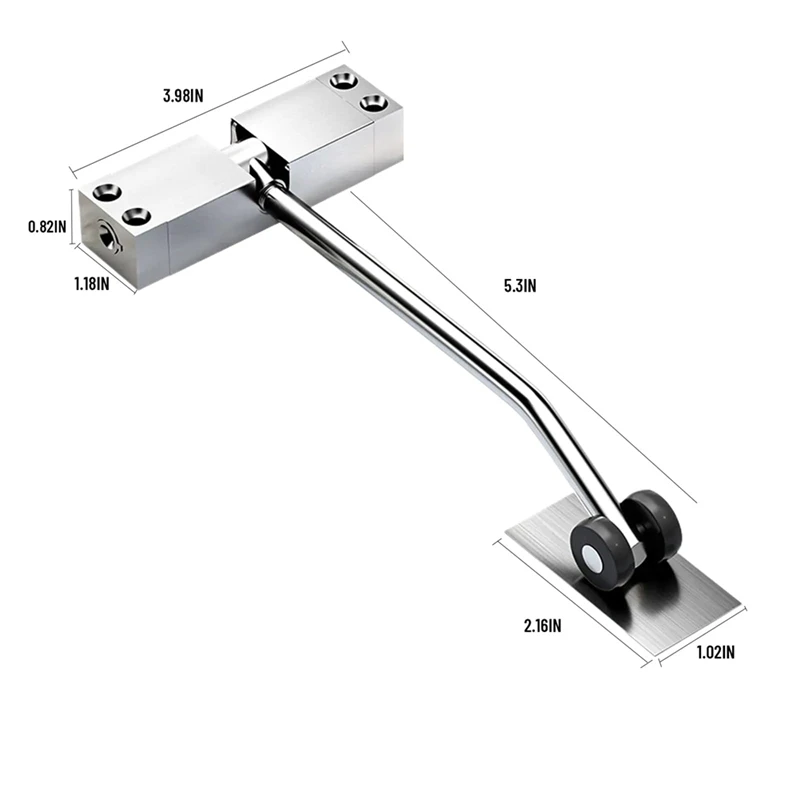 A52I-Silver Automatic Door Closer, Adjustable Spring Door Closer Doors Closers Screen Closer,Door Closers For Close