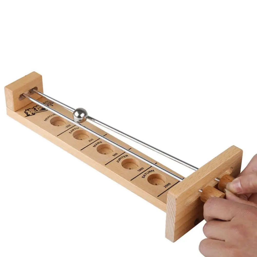 

1Pc Wooden Hockey Toy Roll Ball Puzzle Games Shoot The Moon Game Fun Family Party Bars Game Toy For Kids Adults Educational Game