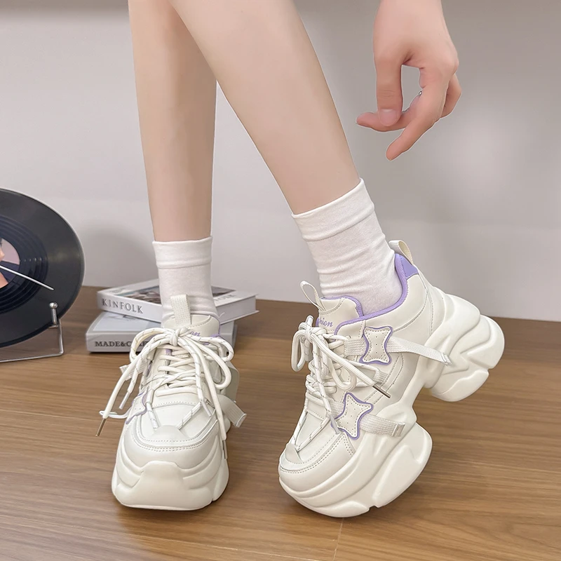 Aphixta Classic Ankle Boots Fashion Chunky Heel Woman Boots Breathable Round Toe Spring Autumn Woman Shoes Platform Lace Up Shoe