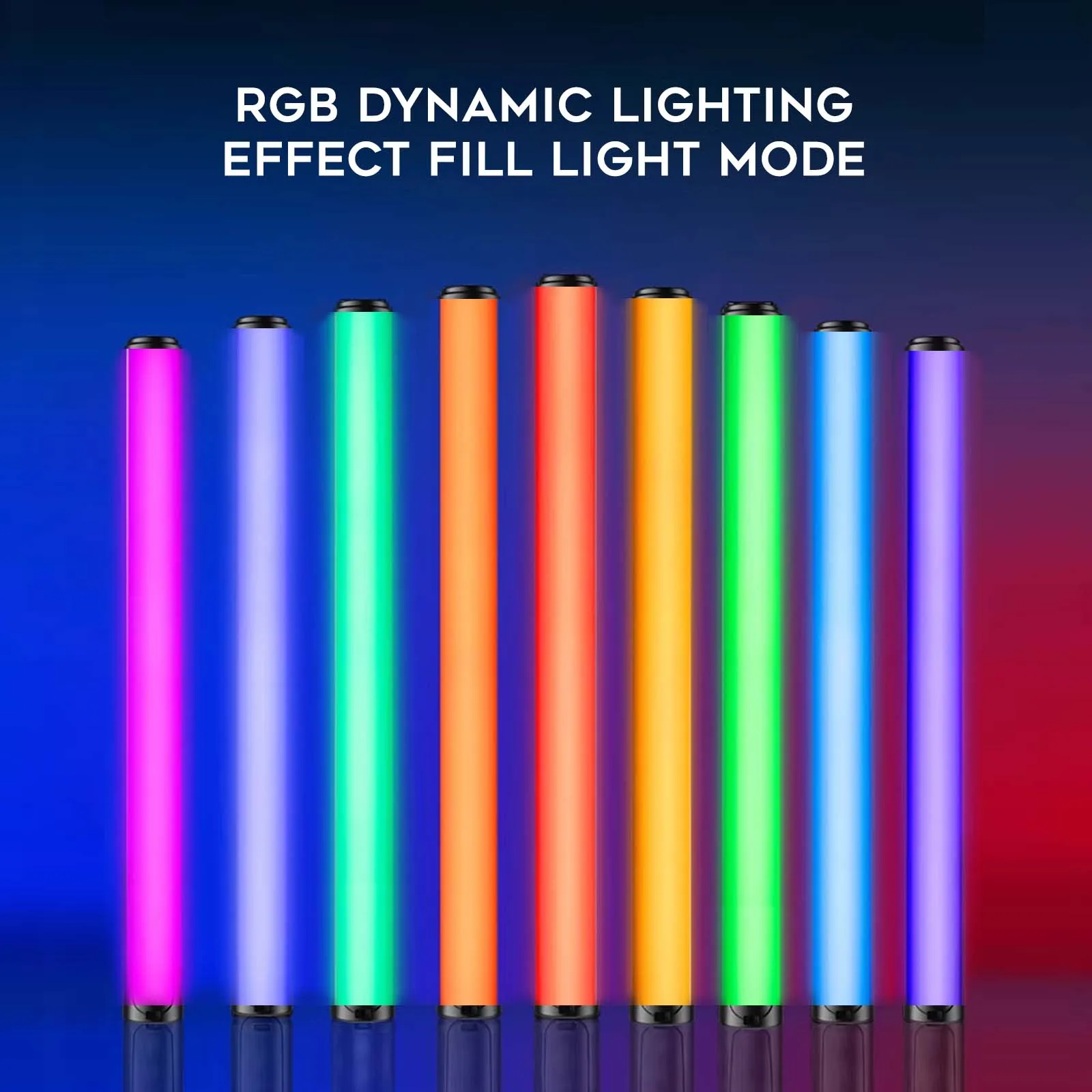 RGB 휴대용 LED 비디오 지팡이 스틱 사진 조명, 충전식 배터리 내장, 9 가지 색상