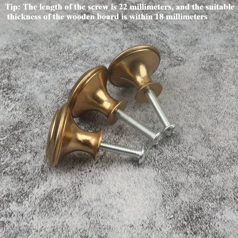 Cabinet Drawer Single Hole Pull Handle Golden Simple Round Furniture Small Handle 8pcs
