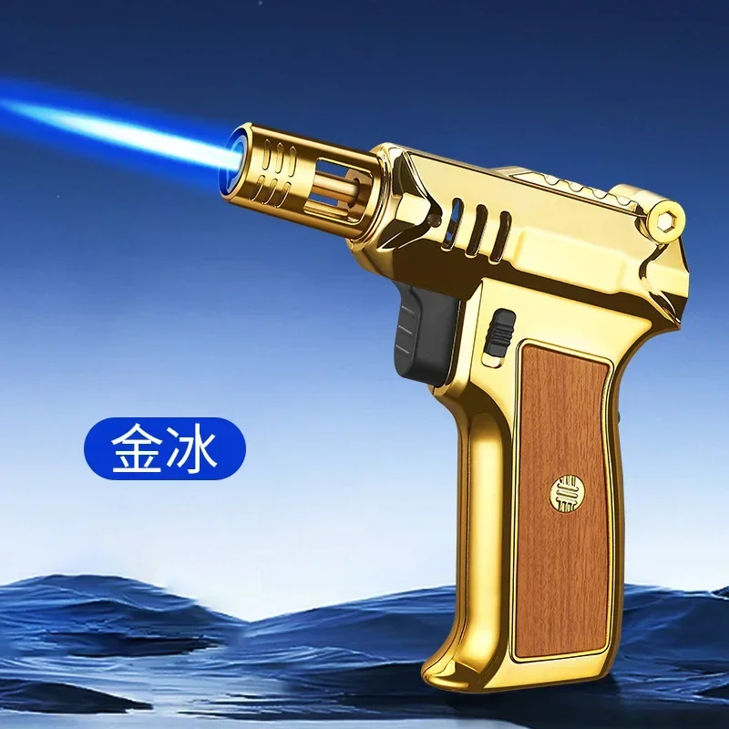 High Fire Spray Gun Windproof Jet Blue Flame Butane Gas Lighter Safety Lock Switch Outdoor Camping BBQ Kitchen Cigar Lighters S6c88d3badc314fb49a052c5683222347t