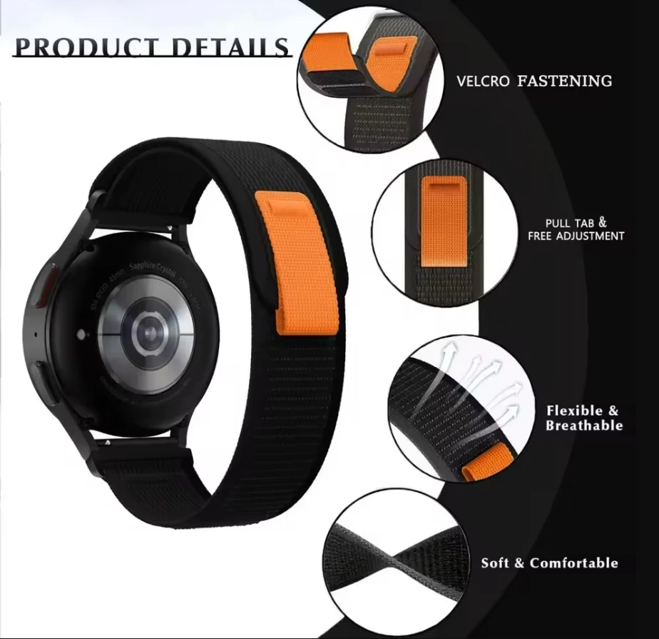 Nylon Loop Strap - Quick Adjustable Band (20mm/22mm)