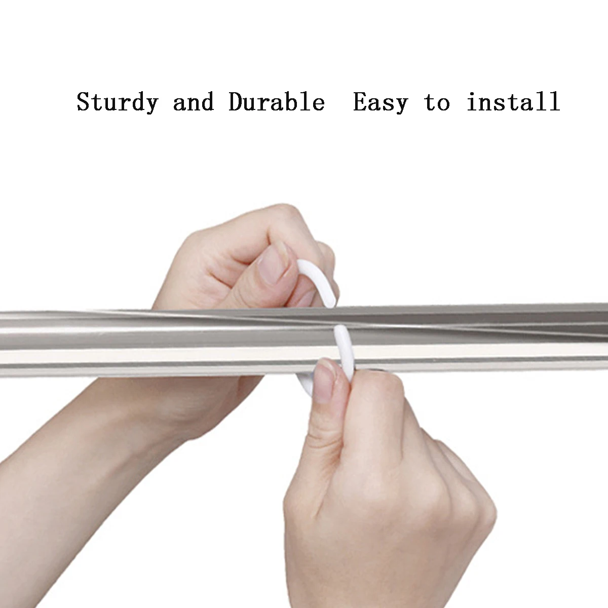 A gray shower curtain, waterproof, moisture-proof, suitable for the bathroom, balcony, metal buttonhole, with hooks, multi-size