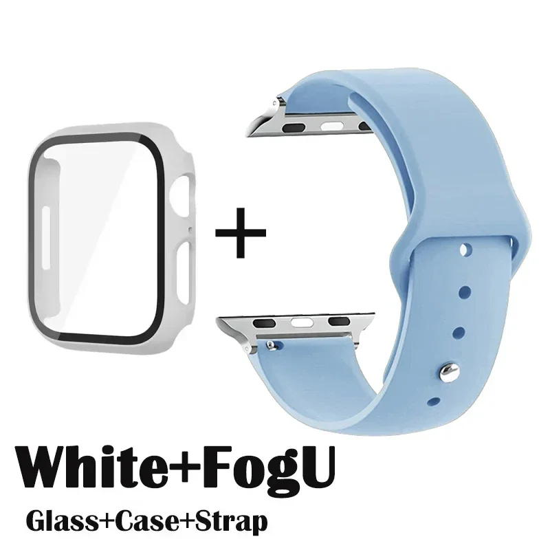 Premium Apple Watch Glass Protector, Case, and Strap Set