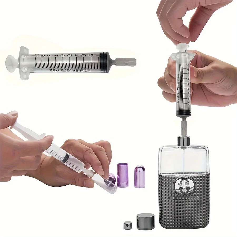 plasticdistribution of refillable perfume syringe for quantitative 20pcs 0.34oz bottles, cosmetic pump syringe tool