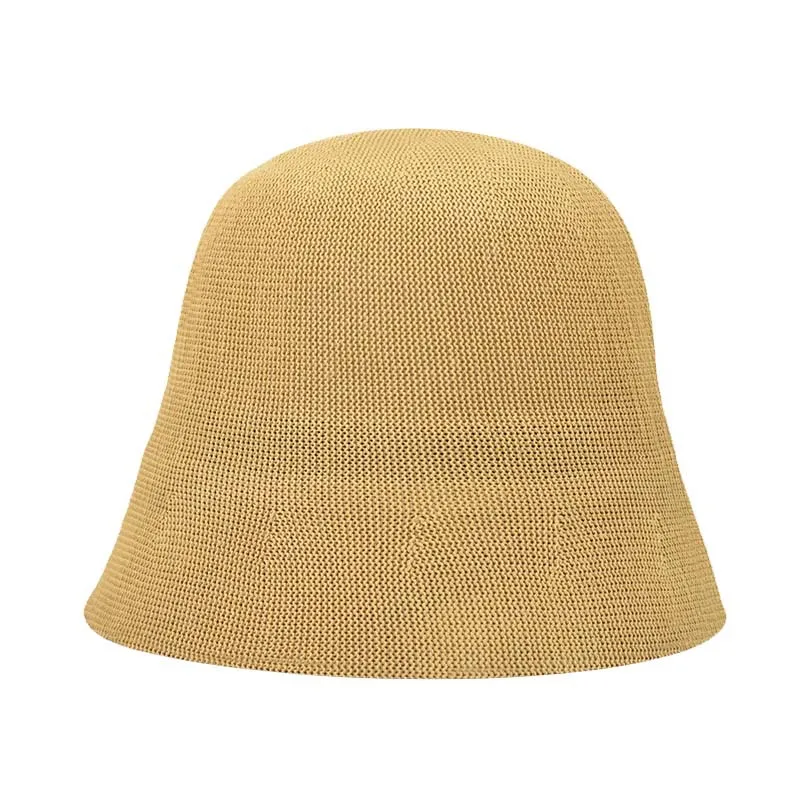 kangol bucket hat women's NEW Spring summun Breathable  Linen Knitted Bucket Cap For Women Simple Design  Fashion Fisherman's basin hat Accessories straw bucket hat Bucket Hats