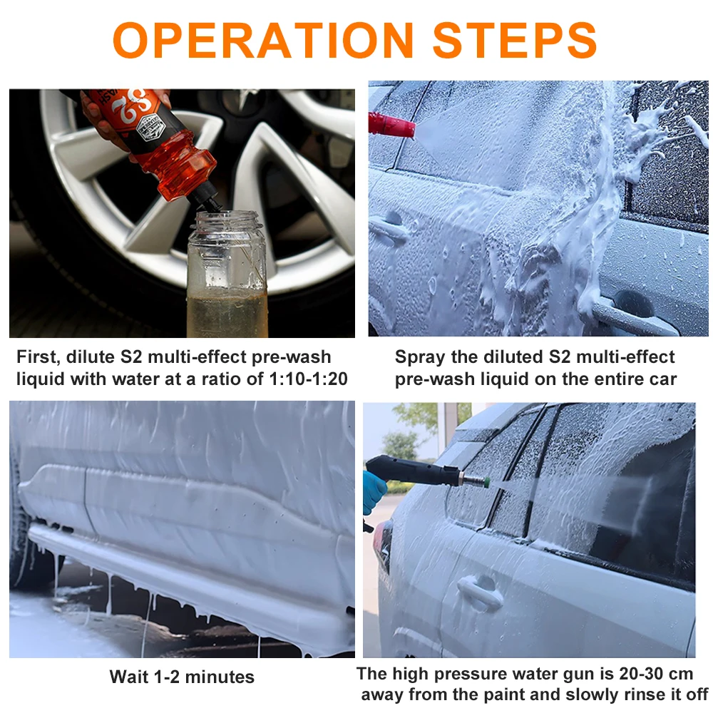 568ml Car Pre-Wash Liquid High Foam Agent for Dirt Softening S2 Scratch Prevention Auto Advanced Cleaning for Buick Cadillac BYD 6