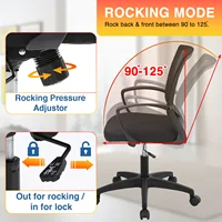 Office Chair Mesh Chair Ergonomic Computer Desk Chair Mid Back Swivel Lumbar Support with Armrest - Image 4