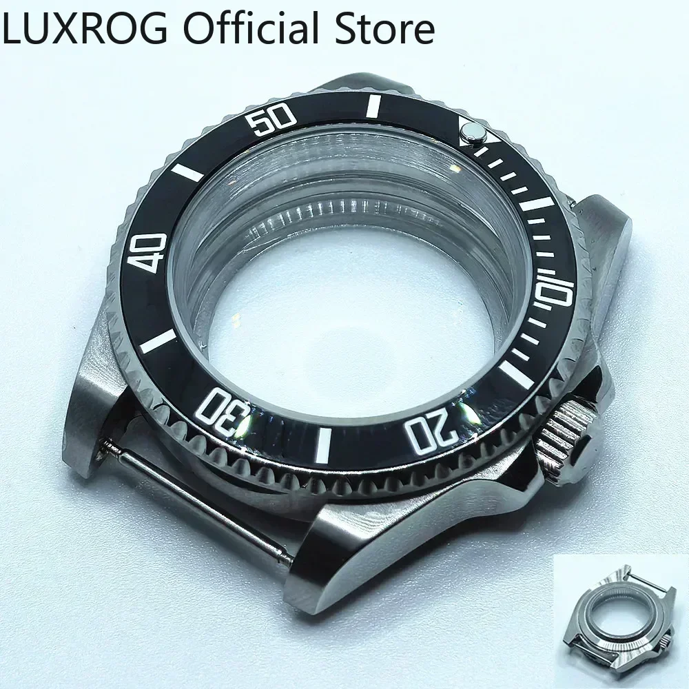 Stainless Steel 40MM Black Blue Ceramic Insert Watch Case