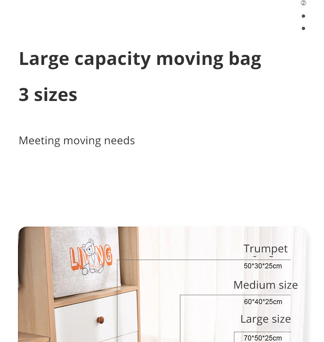 Description Picture 5 of item1pc Bear Pattern Clothing and Quilt Storage Bag Non-woven Fabric Thickened Bedroom Storage Travel Moving Bag