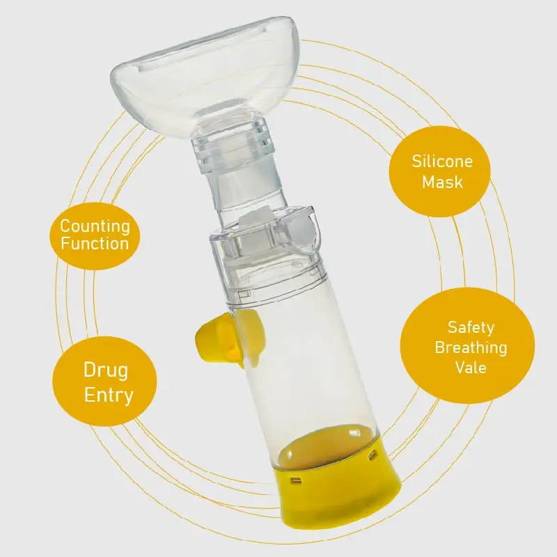 Pet Cat Dog Aerosol Chamber Spacer aerosol inhaler spacer chamber Assist Inhalation Different Sizes Silicone Mask Low Resistance Inhalation Valve