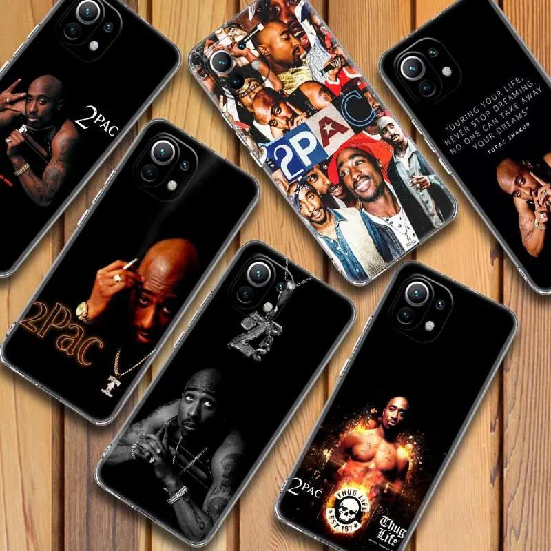 2Pac Tupac Shakur Gangsta Rapper Custodie Trasparenti Per Xiaomi Mi 11 10 9 Lite T 12 13 Note 10 Cover Posteriore Poco M3 F3 X3 M4 Pro M5 Case