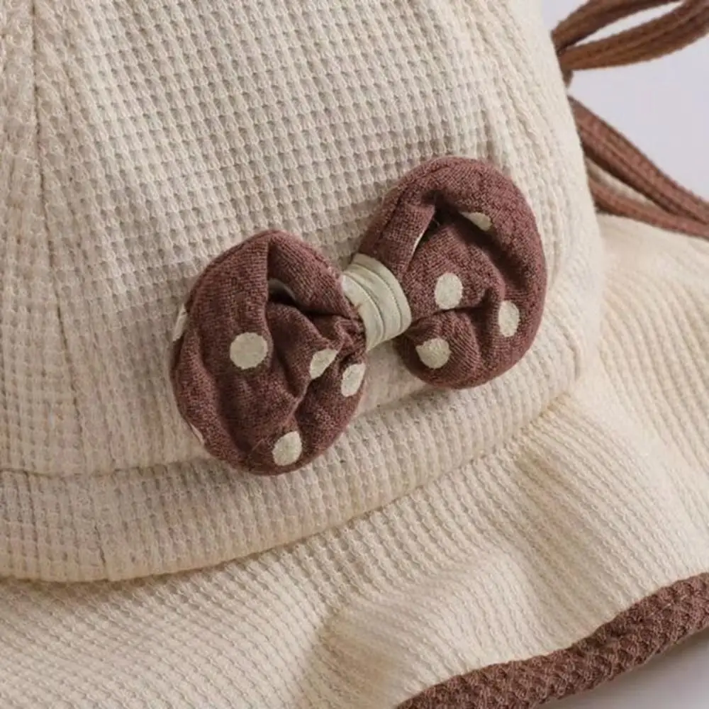 Casual Ruffle Bows Baby Bucket Hat Cute Breathable Fisherman Hat Comfortable Soft Brim Toddler Basin Cap Travel