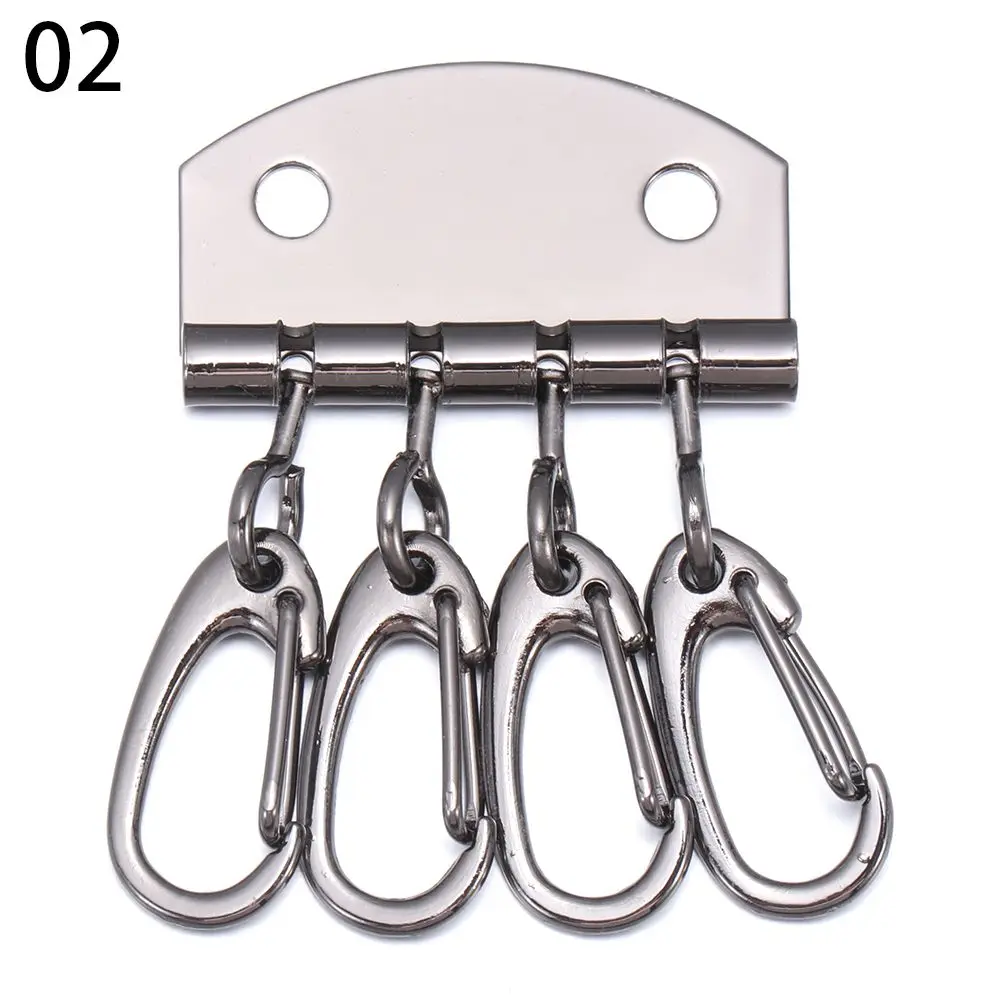 1 x Metal key holder key row keyring organnizer with 6 snap hook for  Leather craft