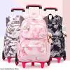 Trolley Schoolbag Kids Wheel School Backpack Removable Children School Bags For Girls With Wheels Kids Girls Luggage Book Bags 5