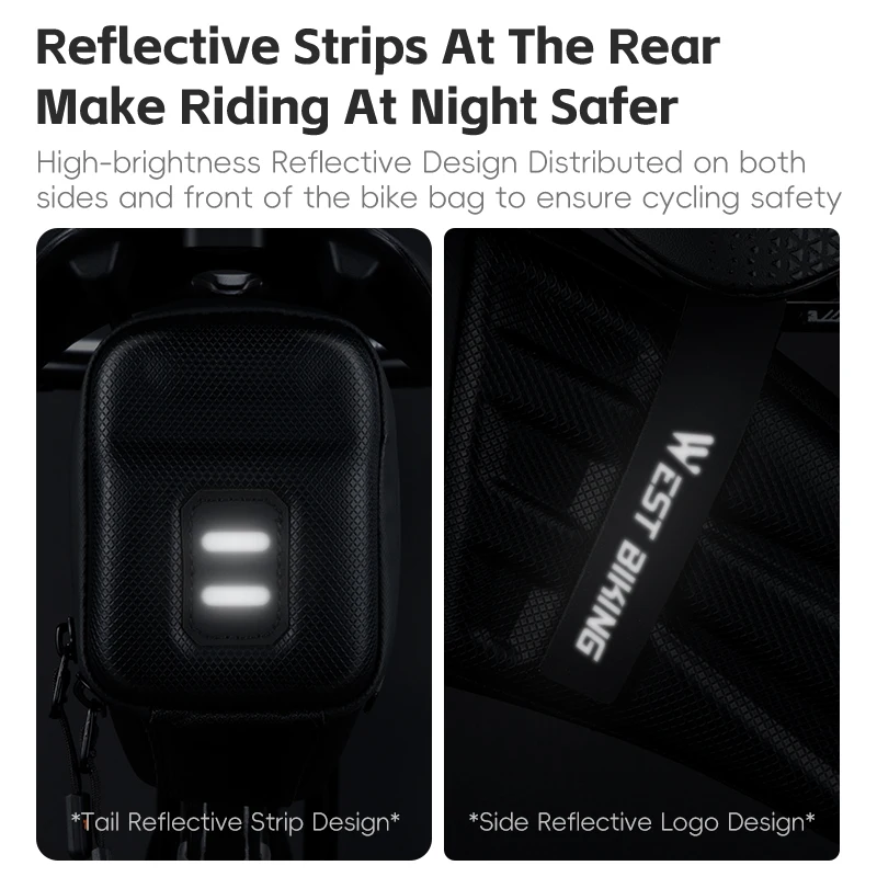 WEST BIKING Bicycle Saddle Bag Waterproof Mountain Bike Saddle Storage Seat Rear Tool Pouch Bag Saddle Cycling MTB Accessories