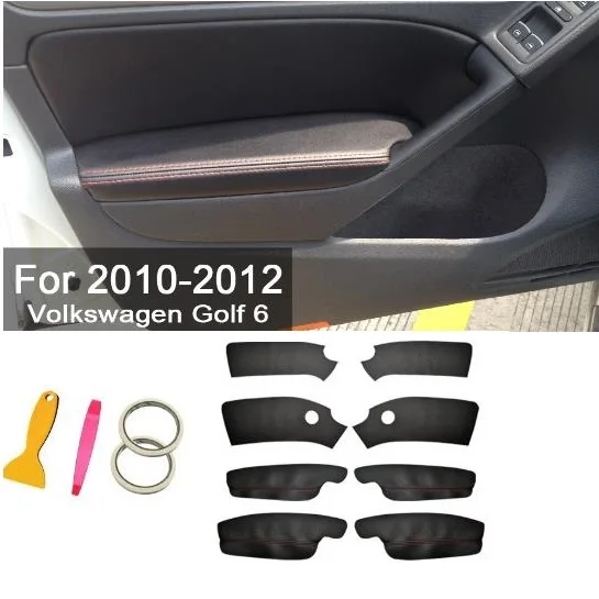 8pcs Microfiber Front / Rear Door Panels Armrest Leather Cover